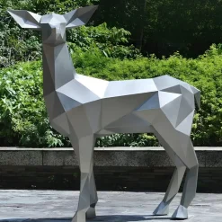 Statues & Sculptures Wildlife|Stags & Deers^Deer 160cm Geometric Metal Garden Sculpture