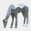 Statues & Sculptures Wildlife|Stags & Deers^Deer 90cm Geometric Metal Garden Sculpture