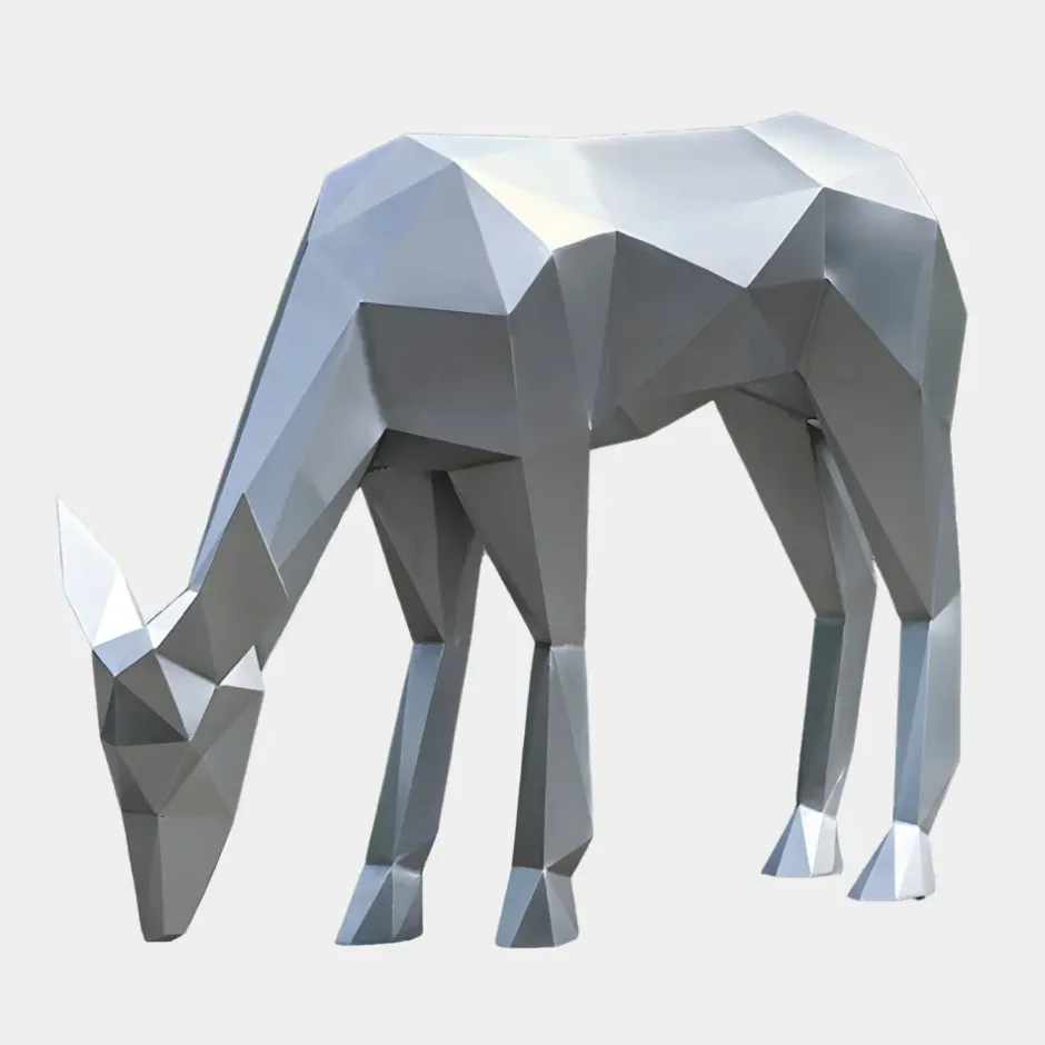Statues & Sculptures Wildlife|Stags & Deers^Deer 90cm Geometric Metal Garden Sculpture