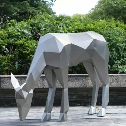 Statues & Sculptures Wildlife|Stags & Deers^Deer 90cm Geometric Metal Garden Sculpture