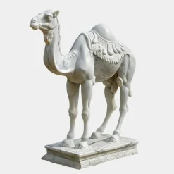 Statues & Sculptures Wildlife|Modern^Desert Camel 160cm White Marble Garden Statue v6