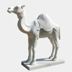 Statues & Sculptures Wildlife|Modern^Desert Camel 160cm White Marble Garden Statue v1