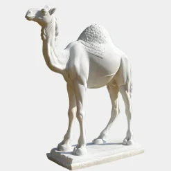 Statues & Sculptures Wildlife|Modern^Desert Camel 160cm White Marble Garden Statue v2