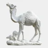 Statues & Sculptures Wildlife|Modern^Desert Camel 160cm White Marble Garden Statue v5