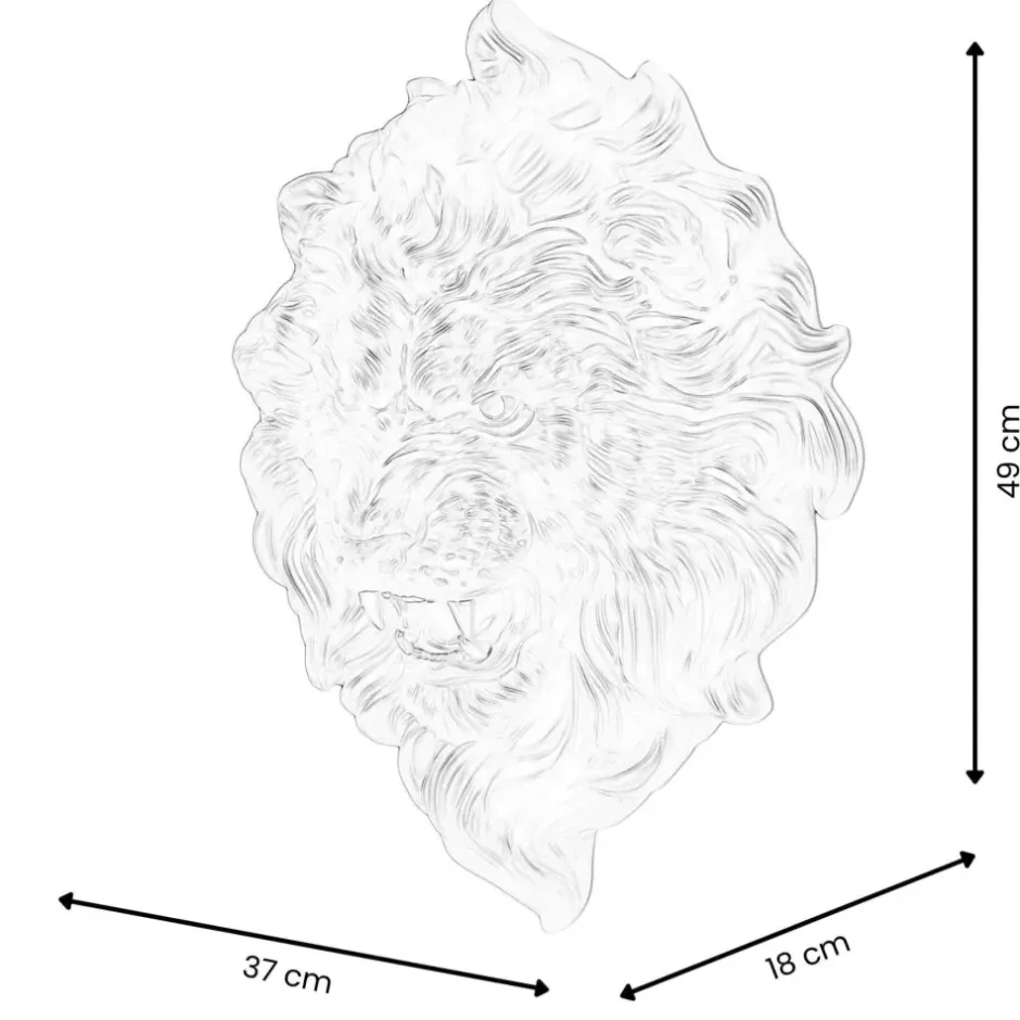 Statues & Sculptures Wall Art|Animals^Desert Lion 49cm Bronze Resin Wall Sculpture