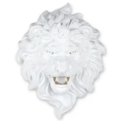 Statues & Sculptures Wall Art|Animals^Desert Lion 49cm White Resin Wall Sculpture
