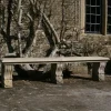 Statues & Sculptures Stone Benches^Double Length Ivy Straight Stone Bench - Large Garden Benches
