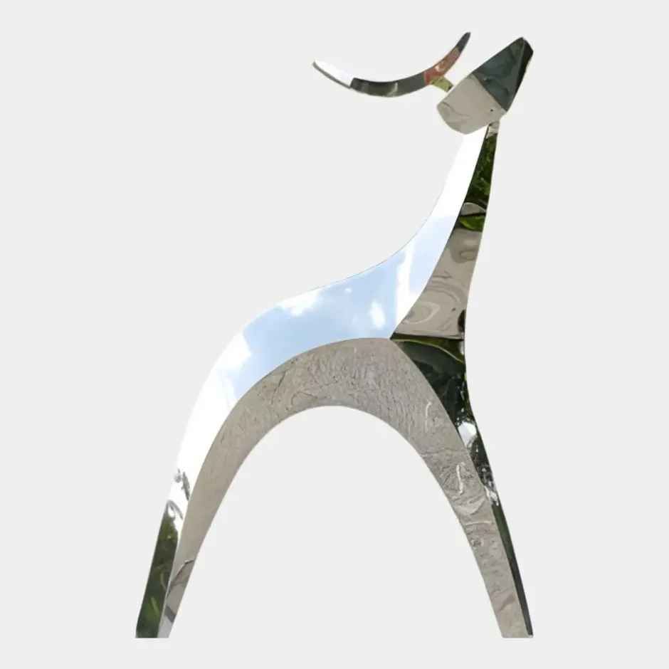 Statues & Sculptures Wildlife|Stags & Deers^Dynamic Deer 100cm Metal Garden Sculpture