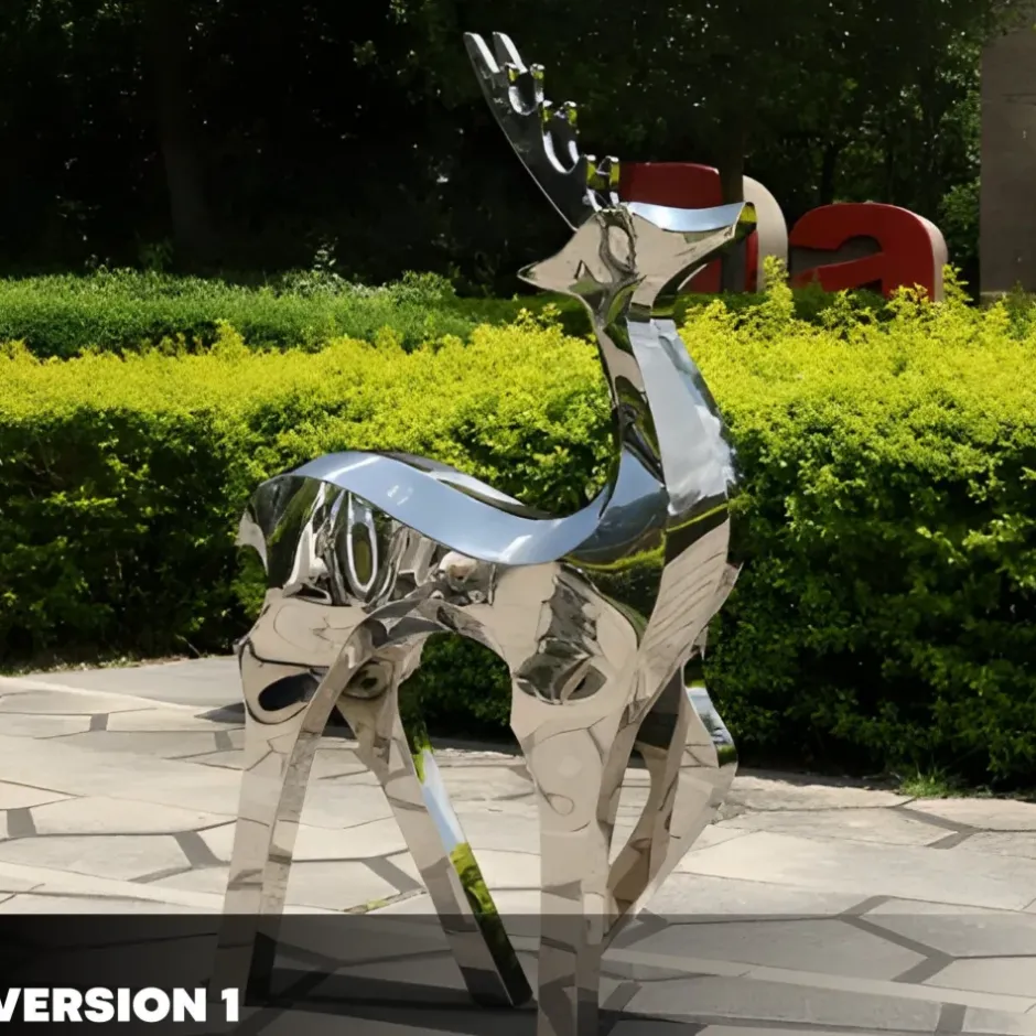 Statues & Sculptures Wildlife|Stags & Deers^Dynamic Deer 158cm Metal Garden Sculpture