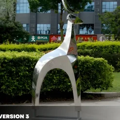 Statues & Sculptures Wildlife|Stags & Deers^Dynamic Deer 156cm Metal Garden Sculpture