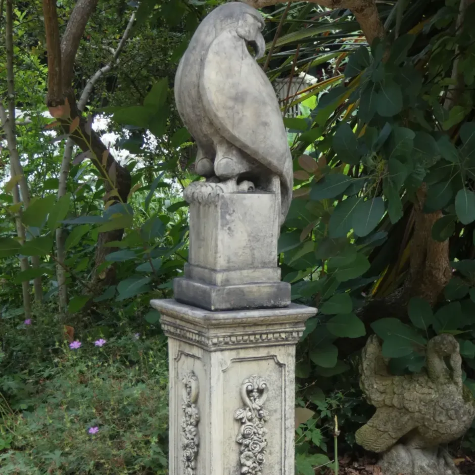 Statues & Sculptures Eagles|Modern^Eagle on Floral Pedestal Modern Stone Garden Statue