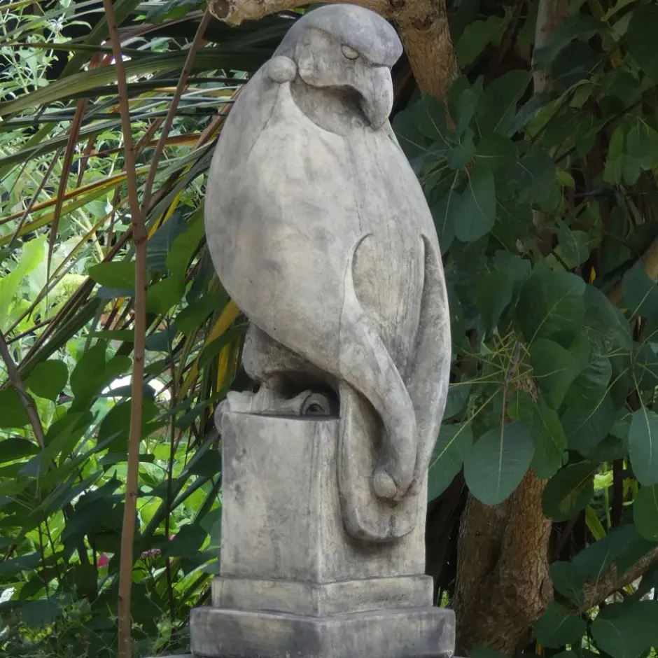 Statues & Sculptures Eagles|Modern^Eagle on Floral Pedestal Modern Stone Garden Statue