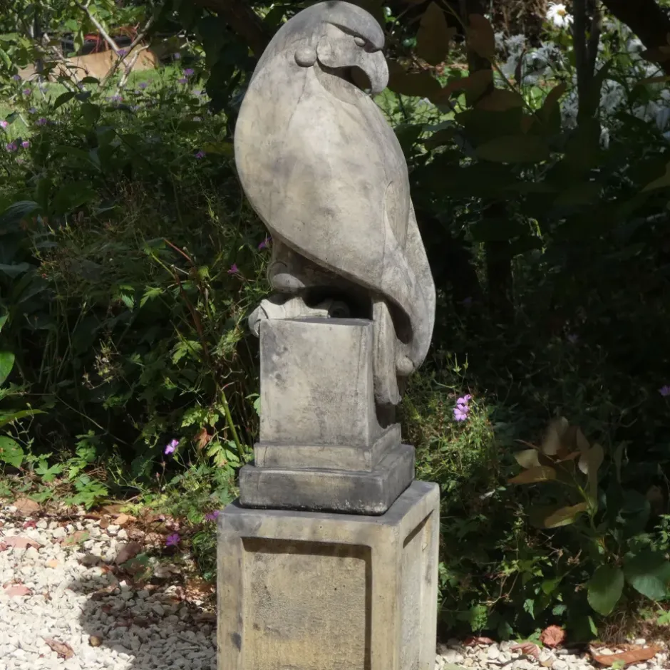 Statues & Sculptures Eagles|Modern^Eagle on Plain Pedestal Modern Stone Garden Statue