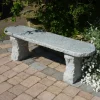 Statues & Sculptures Stone Benches^Elegance II Natural Granite Grey Stone Garden Bench