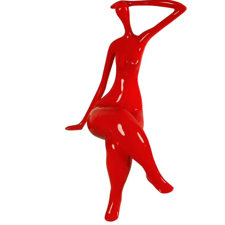 Statues & Sculptures Figurative|Table Top^Elegant Grace 38cm Red Resin Indoor Sculpture
