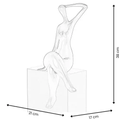 Statues & Sculptures Figurative|Table Top^Elegant Grace 38cm Teal Resin Indoor Sculpture
