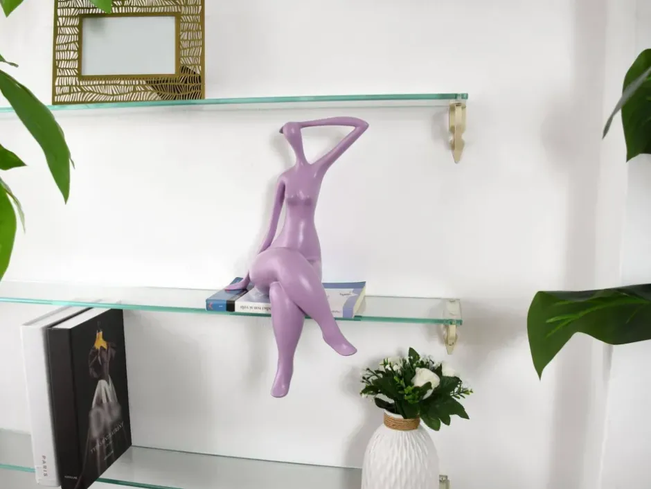 Statues & Sculptures Figurative|Table Top^Elegant Grace 38cm Violet Resin Indoor Sculpture