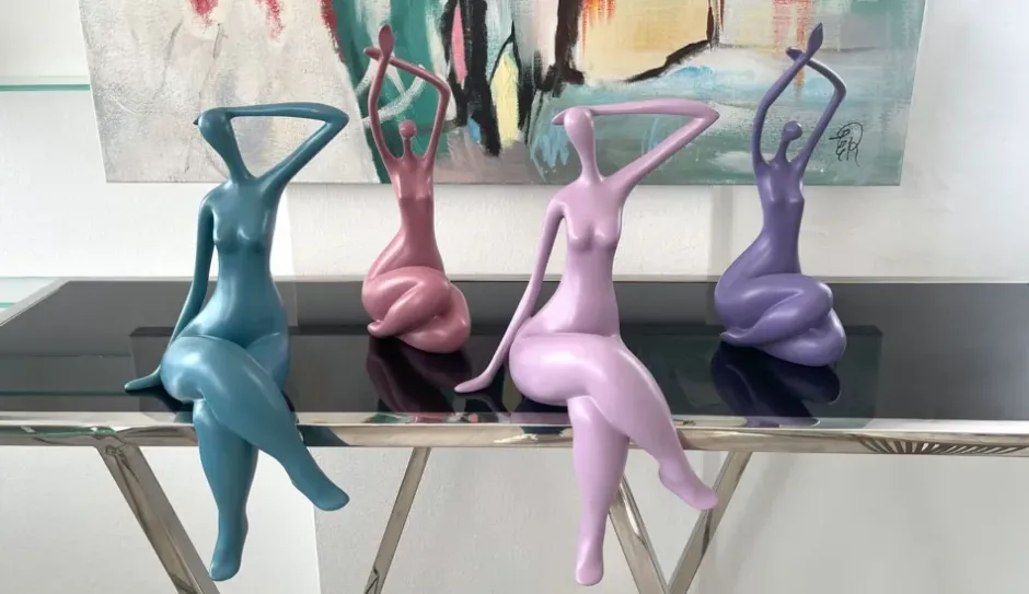 Statues & Sculptures Figurative|Table Top^Elegant Grace 38cm Violet Resin Indoor Sculpture