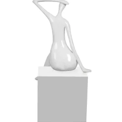 Statues & Sculptures Figurative|Table Top^Elegant Grace 38cm White Resin Indoor Sculpture