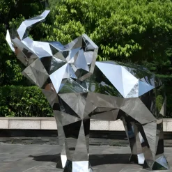 Statues & Sculptures Wildlife|Contemporary^Elephant 190cm Geometric Metal Garden Sculpture