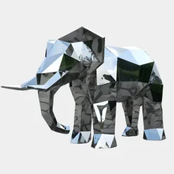 Statues & Sculptures Wildlife|Contemporary^Elephant 168cm Geometric Metal Garden Sculpture