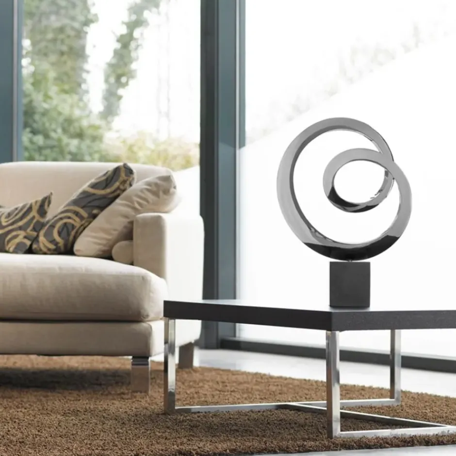 Statues & Sculptures Contemporary|Contemporary^Ellipse 103cm Metal Stainless Steel Indoor Sculpture