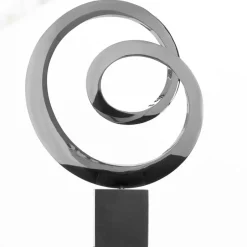 Statues & Sculptures Contemporary|Contemporary^Ellipse 64cm Metal Stainless Steel Indoor Sculpture