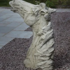 Statues & Sculptures Horses^Epona Horses Head Stone Garden Ornament