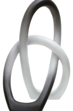 Statues & Sculptures Table Top|Abstract^Eternal Curves 19cm Black & White Resin Indoor Sculpture