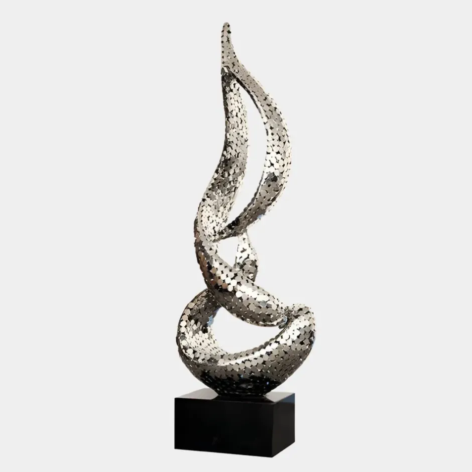 Statues & Sculptures Giant|Floor Standing^Eternal Flame 173cm Silver Metal Garden Sculpture