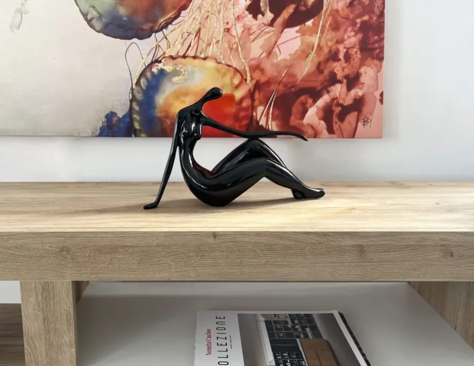 Statues & Sculptures Figurative|Table Top^Eternal Grace 21cm Black Resin Indoor Sculpture