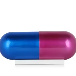 Statues & Sculptures Table Top|Contemporary^Eternal Happiness Pill 13cm Fuchsia Resin Indoor Sculpture