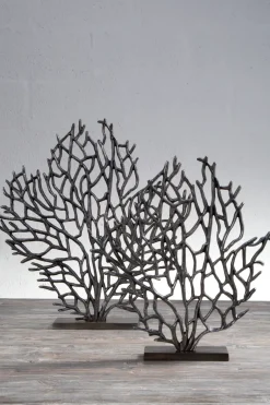 Statues & Sculptures Table Top|Contemporary^Euphoric Coral 43cm Black Metal Indoor Sculpture