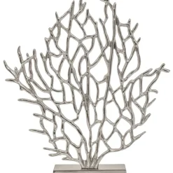 Statues & Sculptures Table Top|Contemporary^Euphoric Coral 43cm Silver Metal Indoor Sculpture