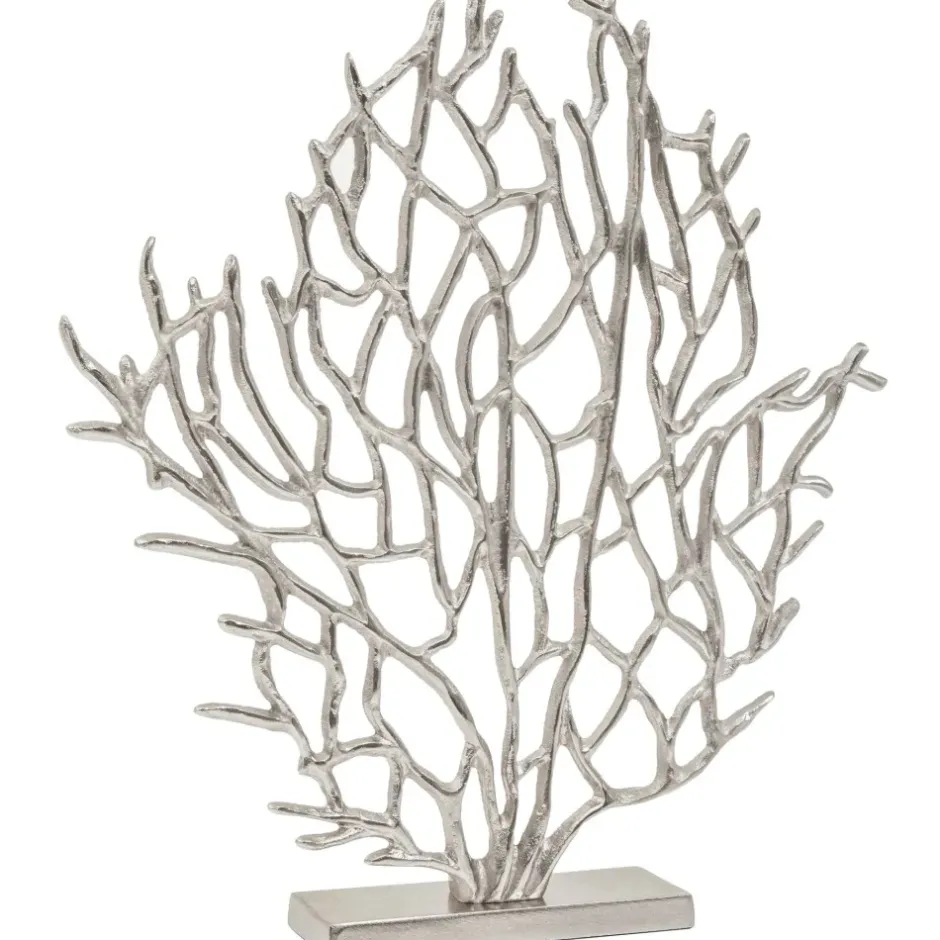 Statues & Sculptures Table Top|Contemporary^Euphoric Coral 43cm Silver Metal Indoor Sculpture