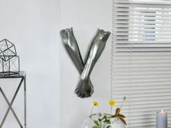 Statues & Sculptures Wall Art|Contemporary^Everlasting Embrace 55cm Anthracite Resin Wall Sculpture