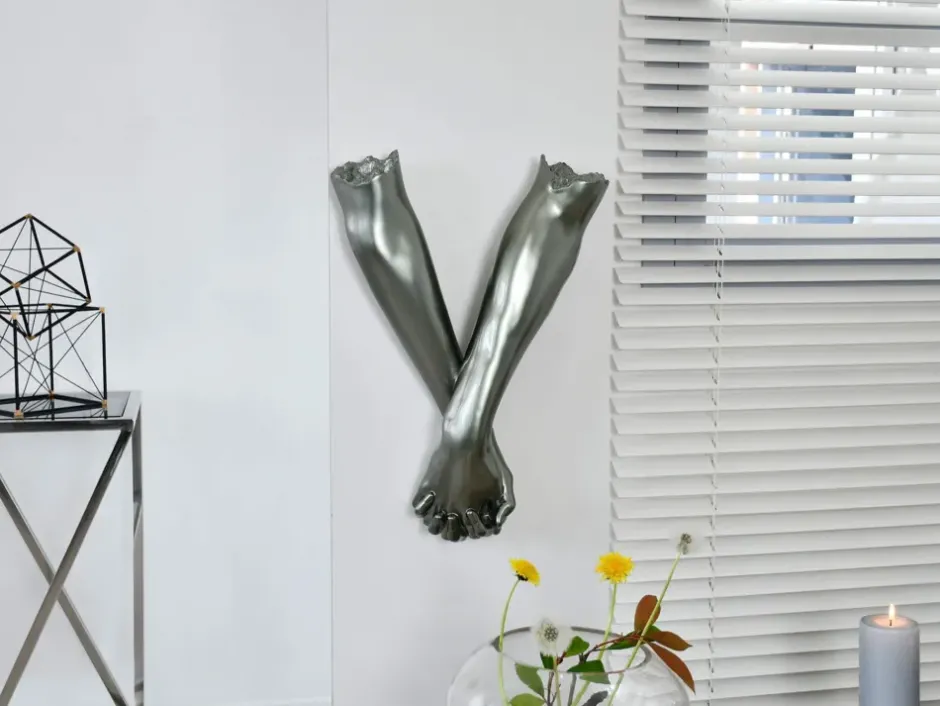 Statues & Sculptures Wall Art|Contemporary^Everlasting Embrace 55cm Anthracite Resin Wall Sculpture
