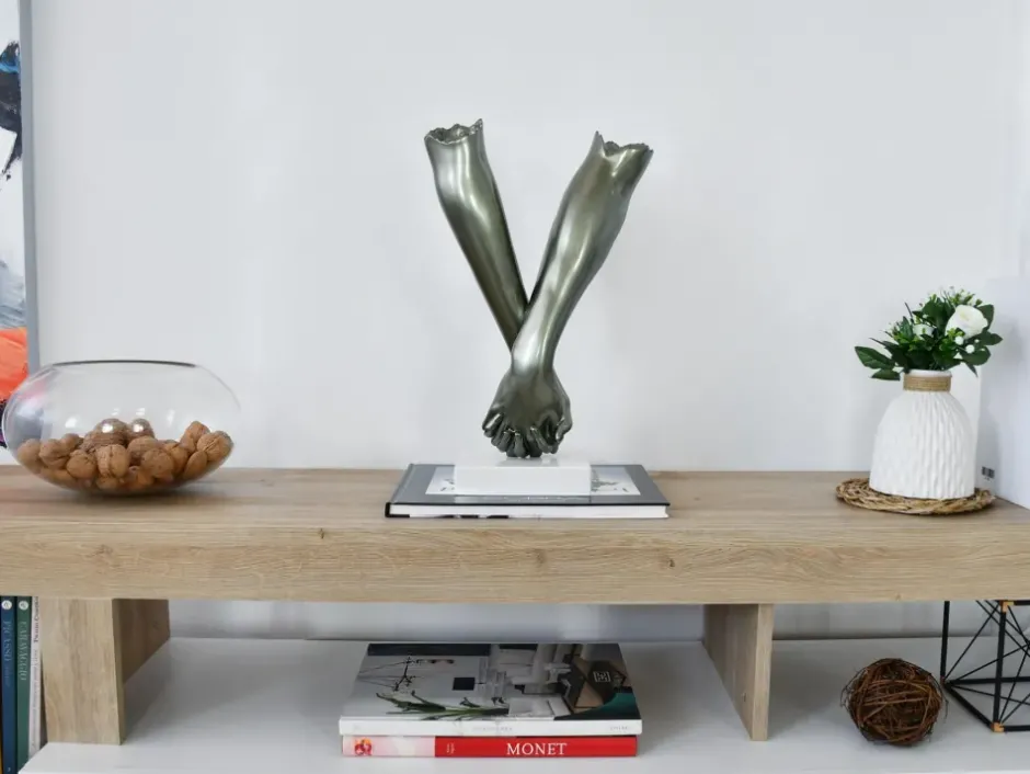 Statues & Sculptures Table Top|Contemporary^Everlasting Embrace 44cm Anthracite Resin Indoor Sculpture