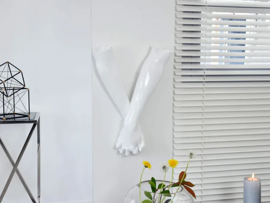 Statues & Sculptures Wall Art|Contemporary^Everlasting Embrace 55cm White Resin Wall Sculpture