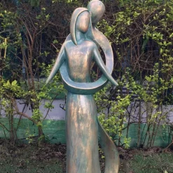 Statues & Sculptures Modern^Everlasting Love 85cm Aged Bronze Resin Garden Statue