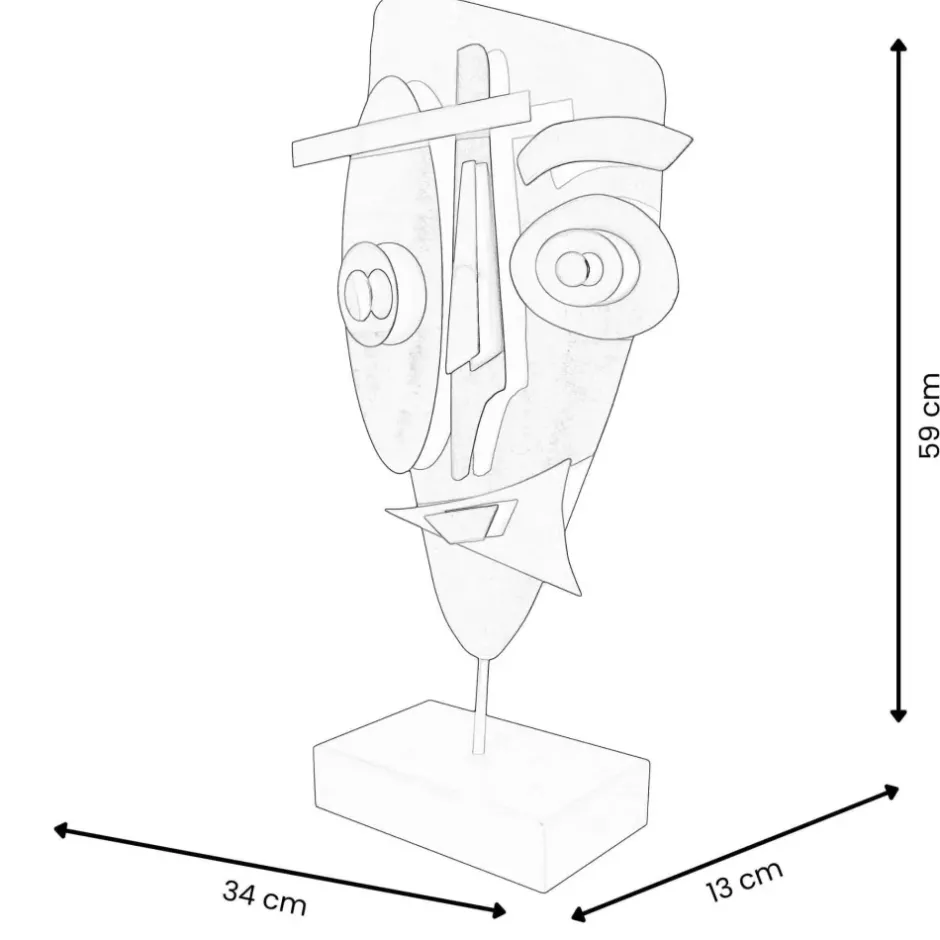 Statues & Sculptures Table Top|Abstract^Evolving Visage 59cm Abstract Metal Indoor Sculpture