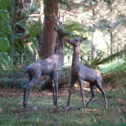 Statues & Sculptures Stags & Deers^Extra Large Stag & Doe Deer Bronze Garden Statues