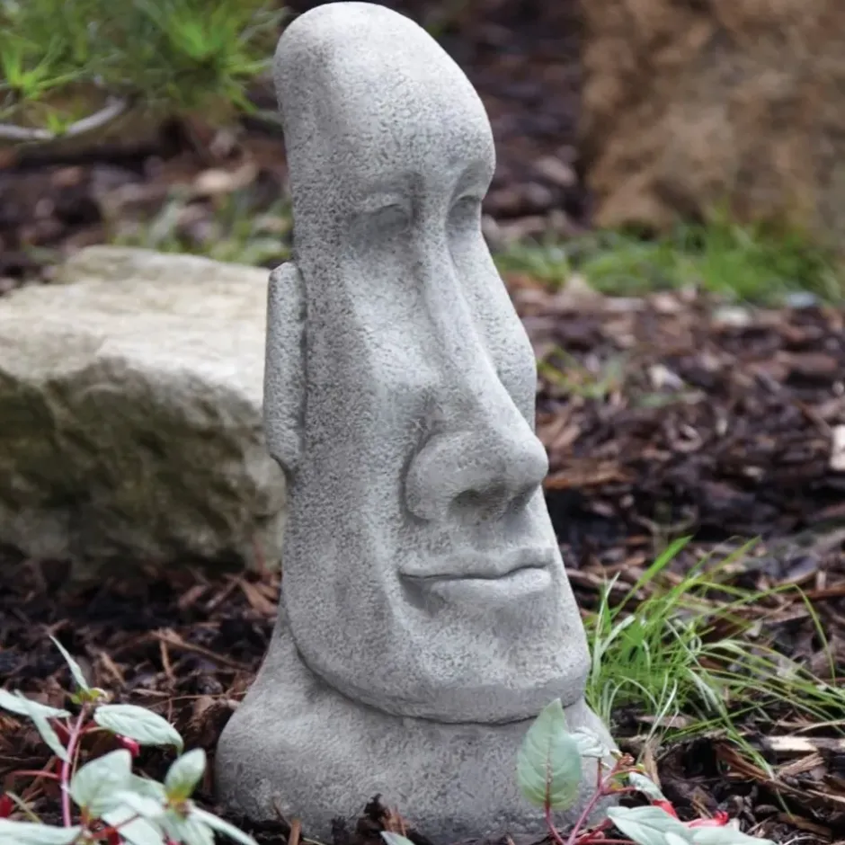 Statues & Sculptures Easter Island Heads^Female Easter Island Head Stone Garden Ornament