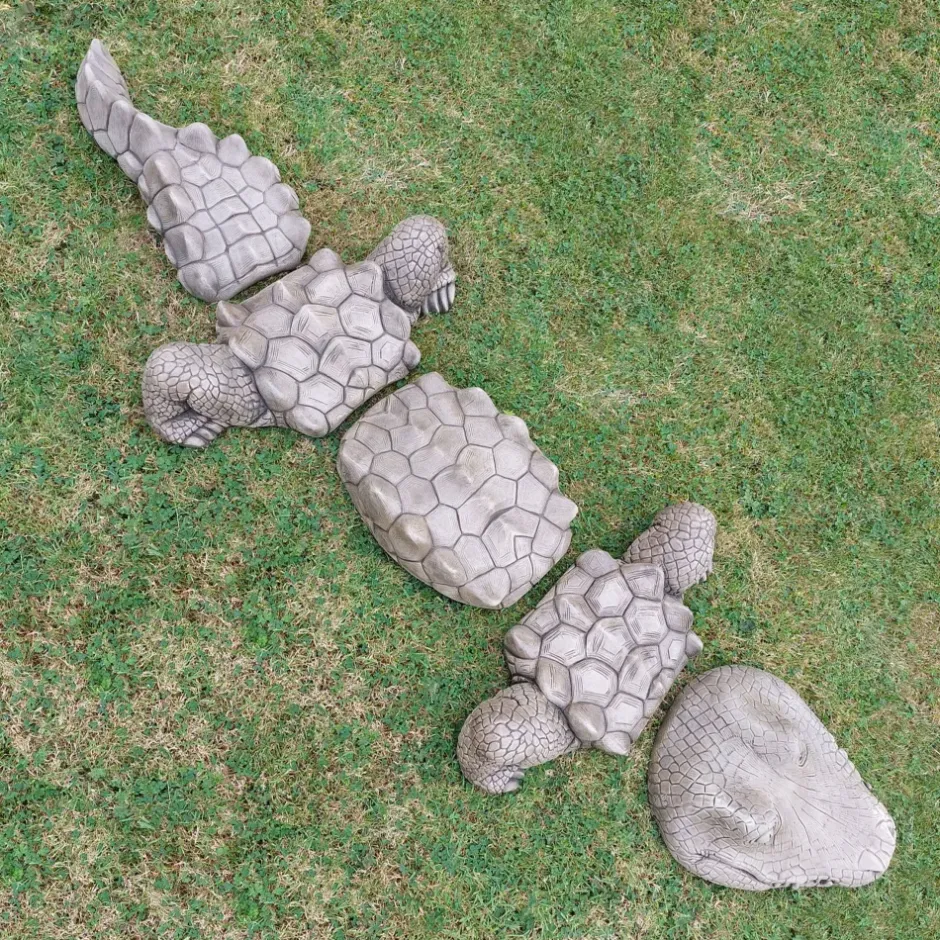 Statues & Sculptures Reptiles^Five Piece Crocodile Stone Garden Ornament