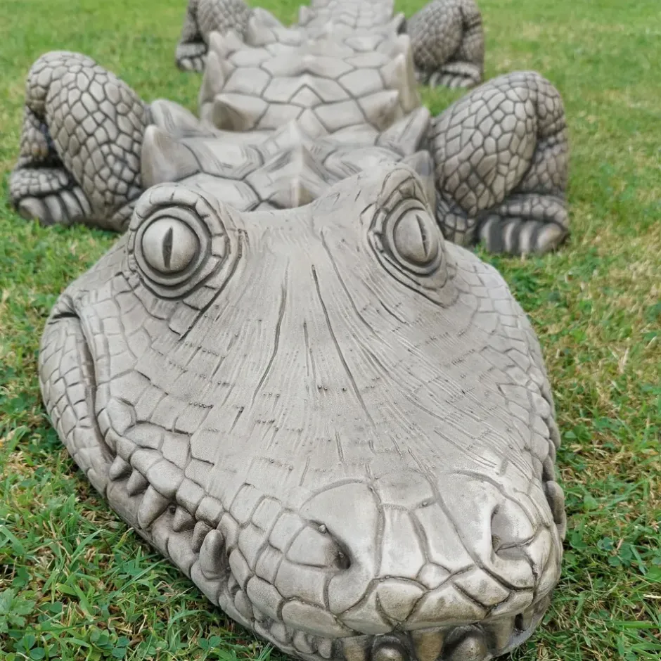 Statues & Sculptures Reptiles^Five Piece Crocodile Stone Garden Ornament