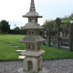 Statues & Sculptures Pagodas^Five Piece Japanese Pagoda Lantern Stone Garden Ornament