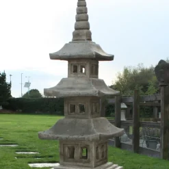 Statues & Sculptures Pagodas^Five Piece Japanese Pagoda Lantern Stone Garden Ornament