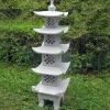 Statues & Sculptures Pagodas^Five Tier Japanese Pagoda Lantern Granite Garden Ornament