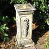 Statues & Sculptures Garden Sundials^Floral Brass Stone Garden Sundial