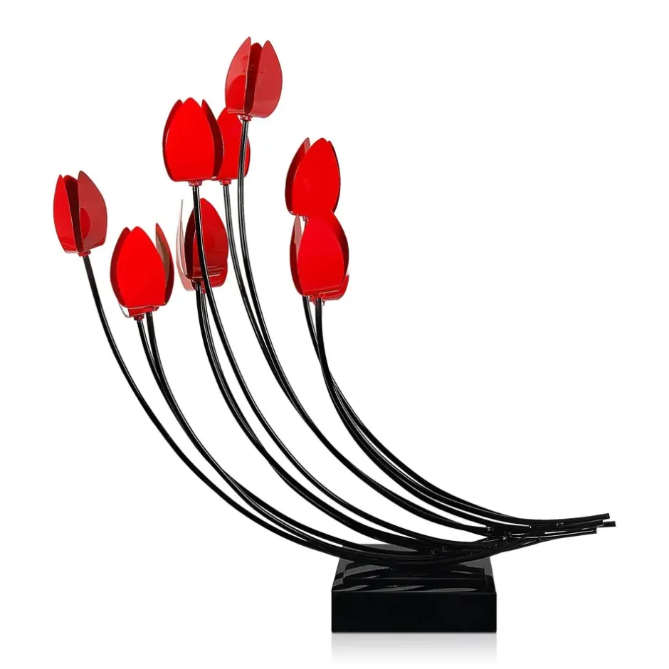 Statues & Sculptures Table Top|Contemporary^Floral Symphony 74cm Metal Indoor Sculpture